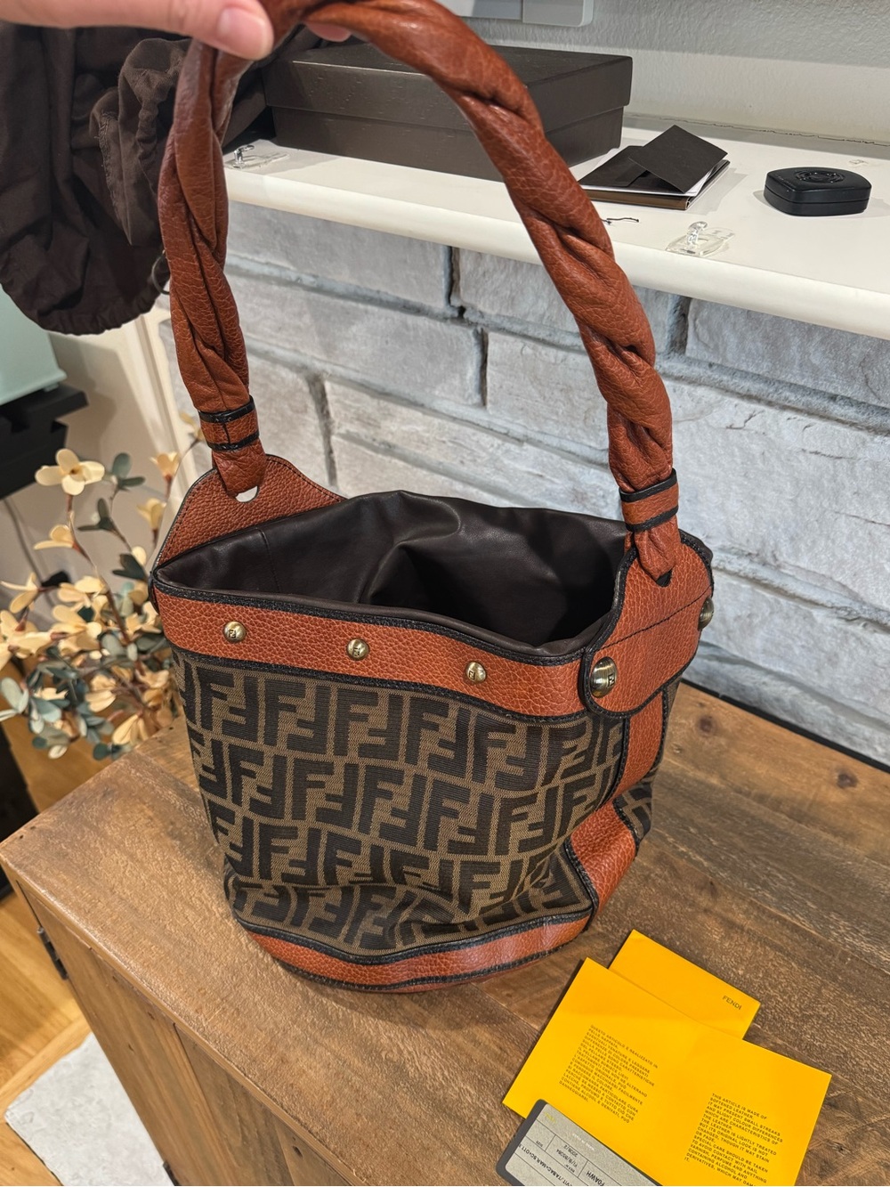 Vintage Fendi Zucca Bucket Bag